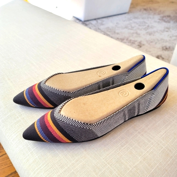 Rothy's Shoes - New! Rothy’s sz 9 VIB Inverse Stripe Points Flats NIB